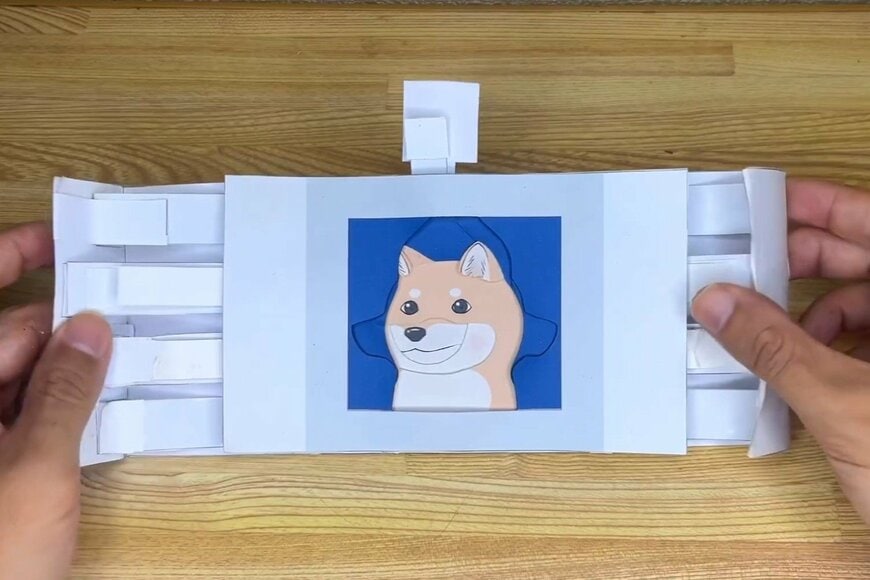 紙工作で作った犬