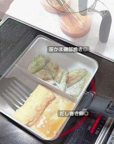 だし巻き卵や笹かまぼこが仕上がっていく