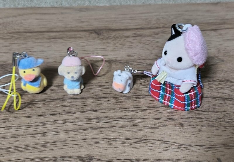 セリア、ストラップ フロッキー アニマル筆者撮影写真