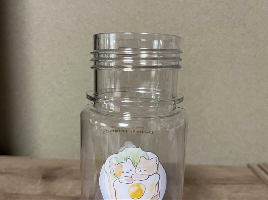 筆者撮影（セリア、デリッシュフレンズ コップ付ドリンクボトル390ml）