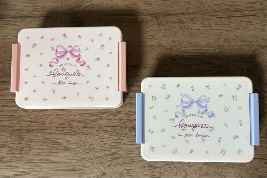 セリア、ランチボックス 380ml リボンフラワー商品画像