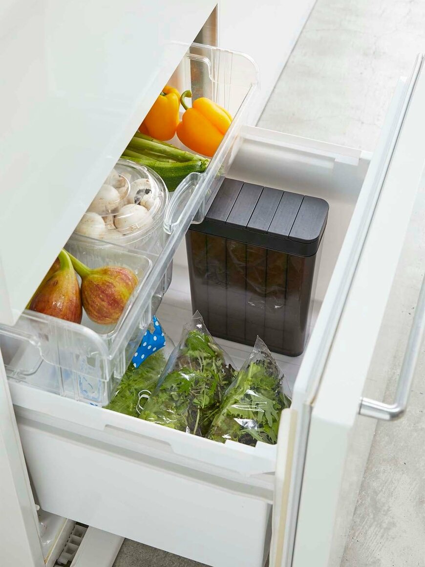 山崎実業公式　1合分別 冷蔵庫用米びつ タワー