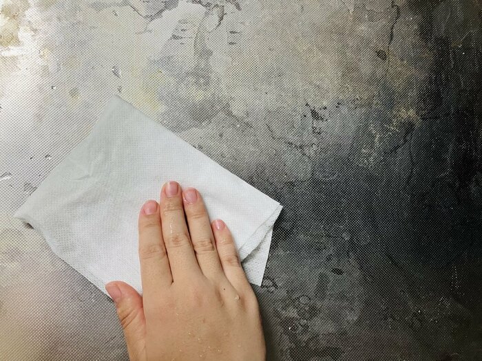 コンロの横についているキッチンの作業台も掃除してみました