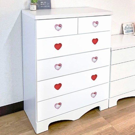 出所：ニトリ公式通販ニトリネット ハイチェスト(ハート/キティ 75 WH)【島忠ホームズ商品】