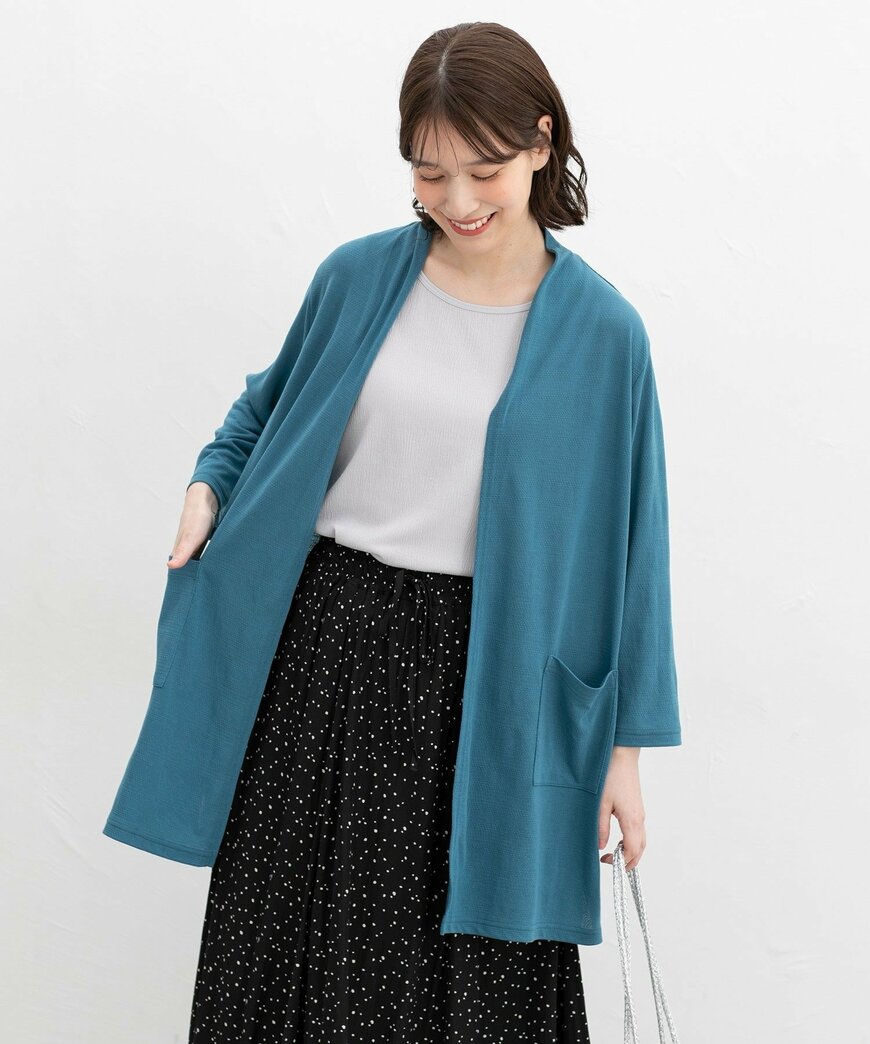 出所：ハニーズ公式　8分袖ロングトッパーカーデ