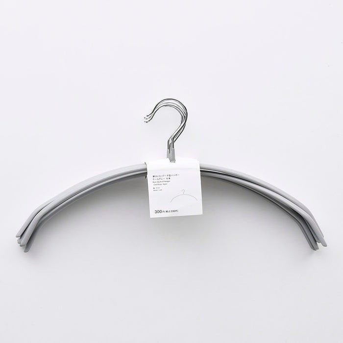 ダイソー公式 滑りにくいアーチ型ハンガー(クールグレー、6本)