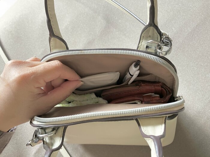 小さめなバッグの内ポケットにもすっぽり収まった