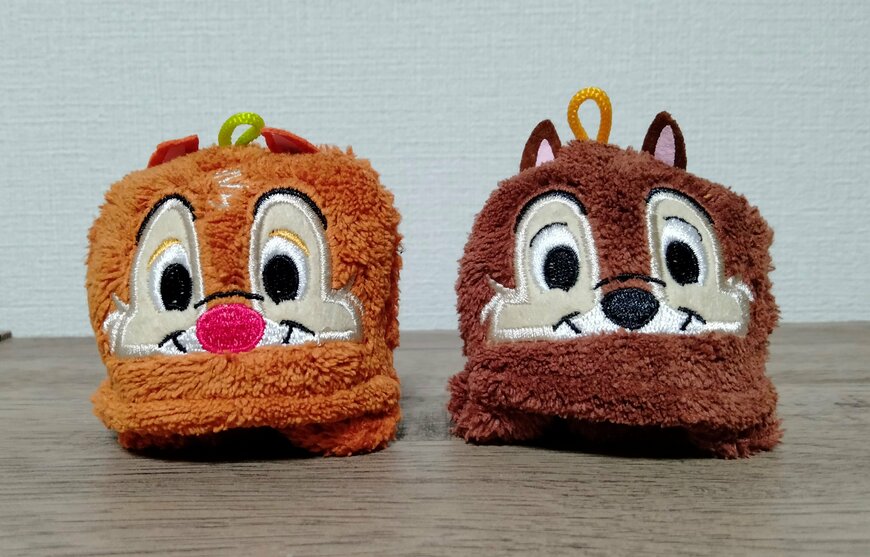 筆者撮影（セリア、ポケットタオル/チップ、デール）