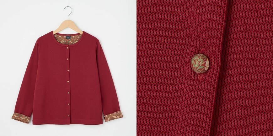 出所：イオン株式会社　ワールド・オブ・ウィリアム・モリス　ダブルフェイスカーディガン