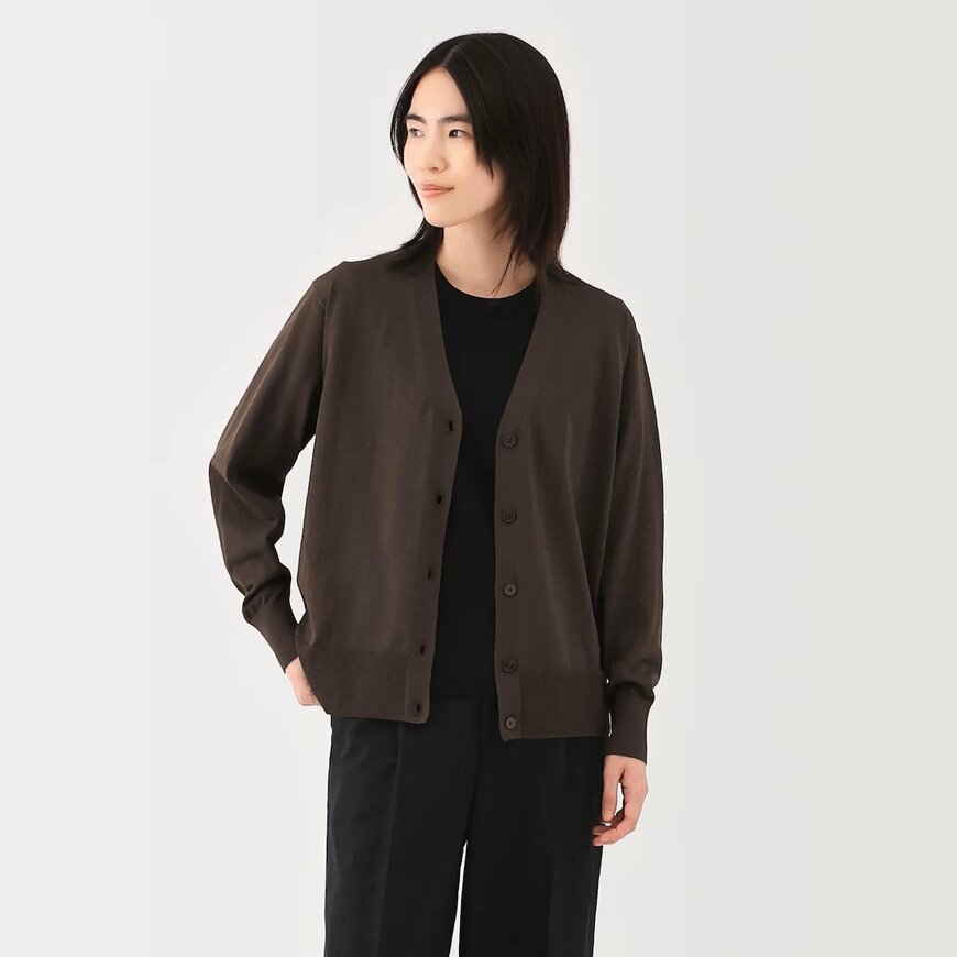 無印良品公式　婦人　ＵＶカットライトニットＶネックカーディガンの画像
