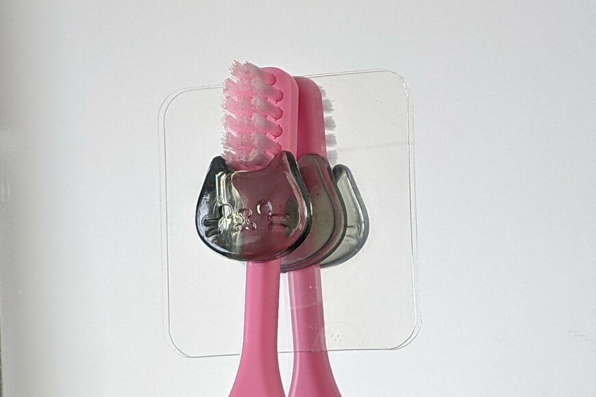 セリア、歯ブラシホルダー ねこ型撮影画像