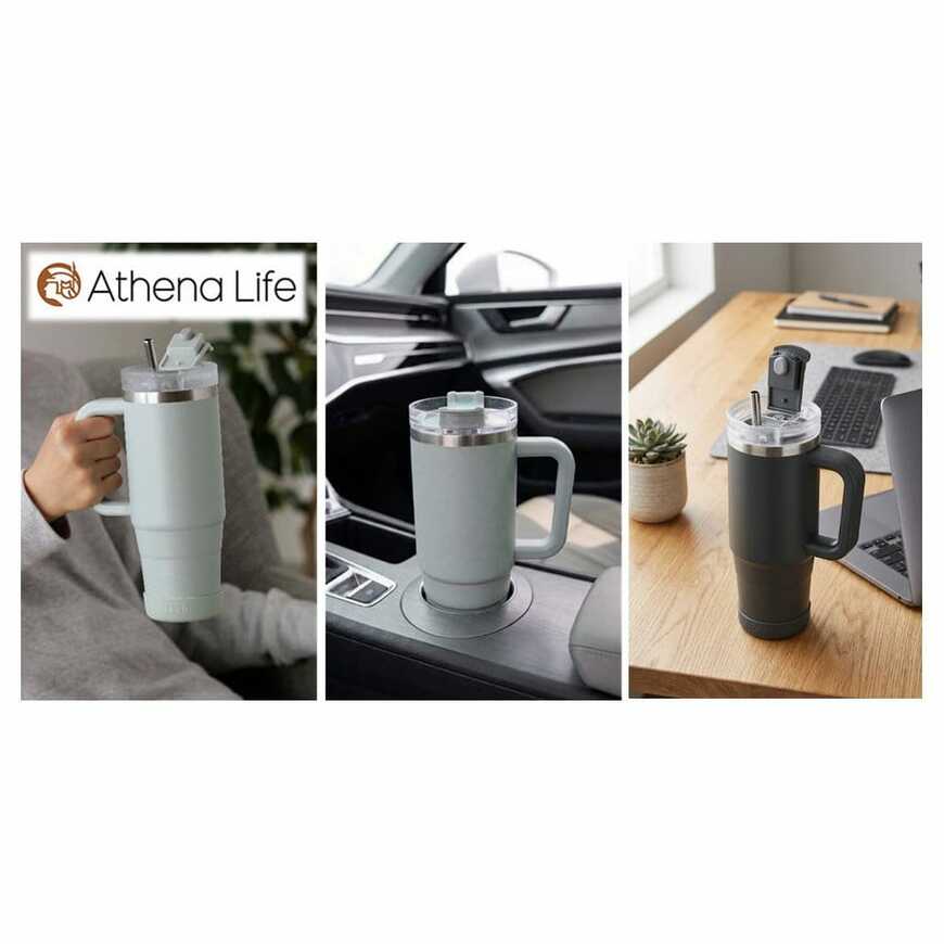 出所：株式会社コメリ　アテーナライフ　ハンドル付きストロータンブラー　900mL