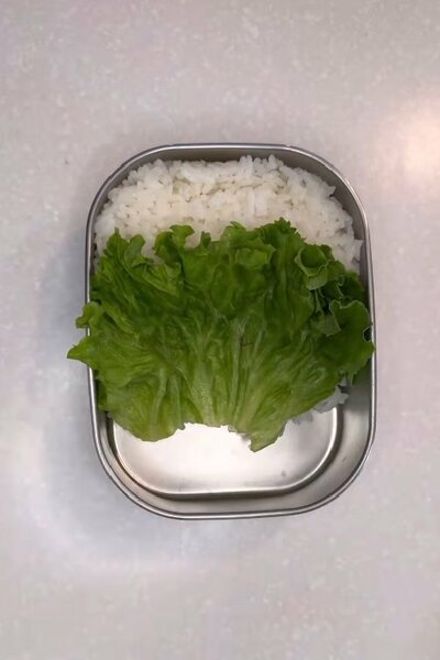 レタスの下にもご飯が隠れています