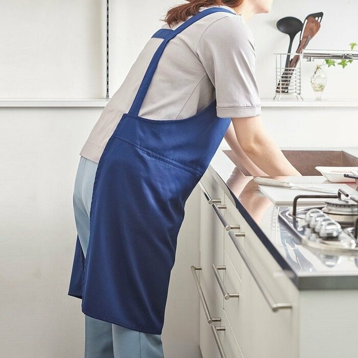 KEYUCA公式 かぶるだけバッククロスラップエプロン ループ付き