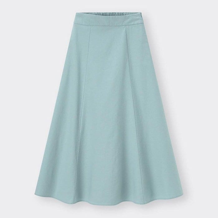 GU、リネンブレンドフレアロングスカート商品画像