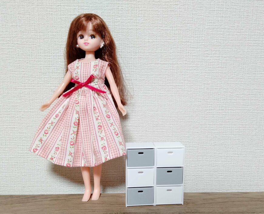 筆者撮影（セリア、ミニチュア 3段カラーボックス）