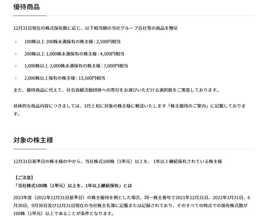 出所：日本たばこ産業株式会社「株主優待」