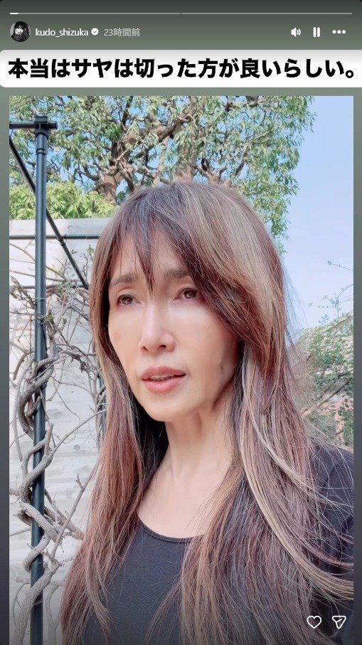 出所：工藤静香のInstagramストーリーズ（＠kudo_shizuka）　参照日：2026年3月30日
