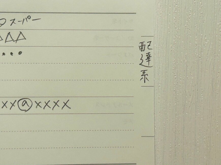 「配達系」みたいに書いておくと、ログインが必要になった瞬間に探しやすい