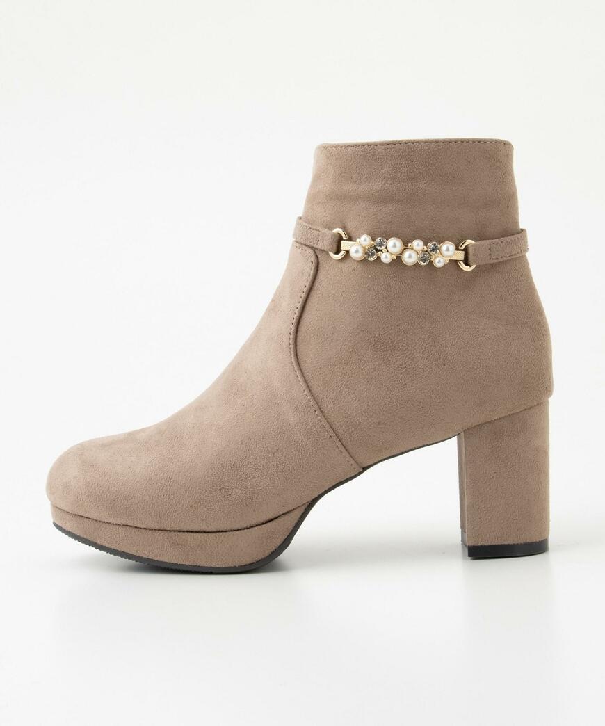 出所：ハニーズ公式通販 パール付2wayブーツ