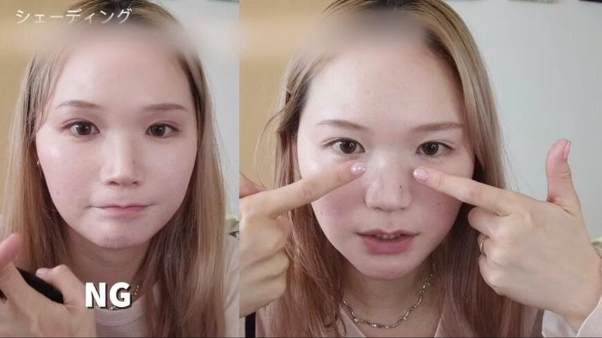 【面長解消メイク】30代40代が取り入れたい「中顔面短縮」のコツ。アイシャドウを「下まぶた重め」の下重心に置き、目から唇の距離を短く見せる大人のポイント解説