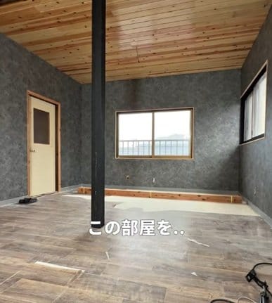 【築30年古民家DIY】広く開放的な部屋が…　間仕切り壁で〈寝室と作業スペース〉に大変身！