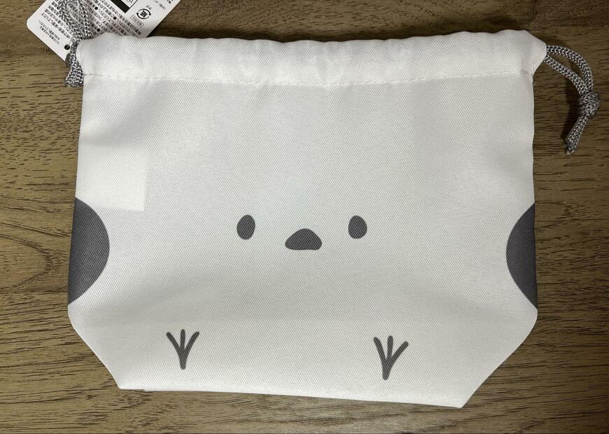  セリア、ランチ巾着シマエナガ画像