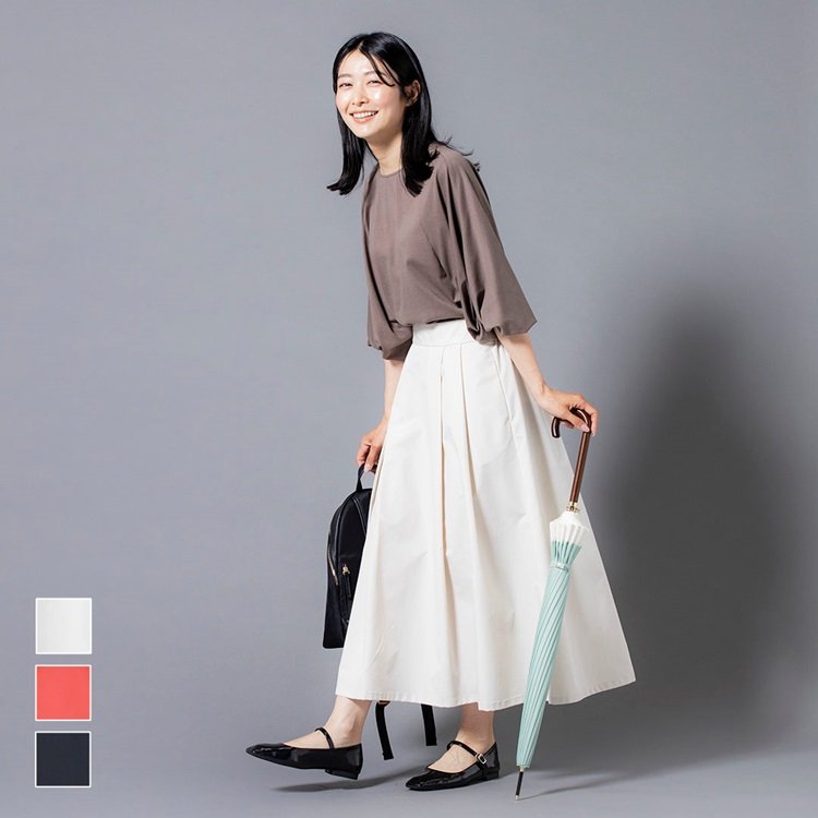 【すごナノ撥水】ランダムタックタフタスカート