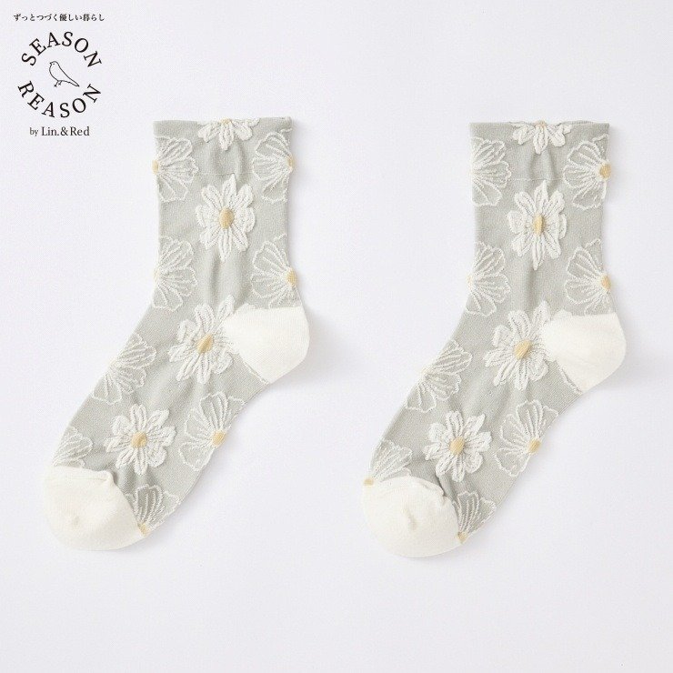 しまむら公式　レディース　クルーソックス（SEASON REASON）