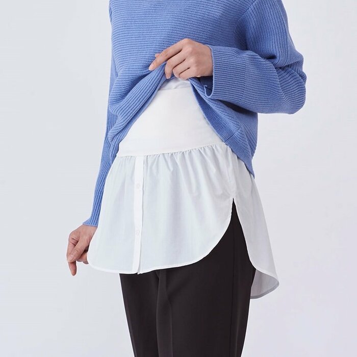 まるで重ね着しているように見える、シャツはらまき