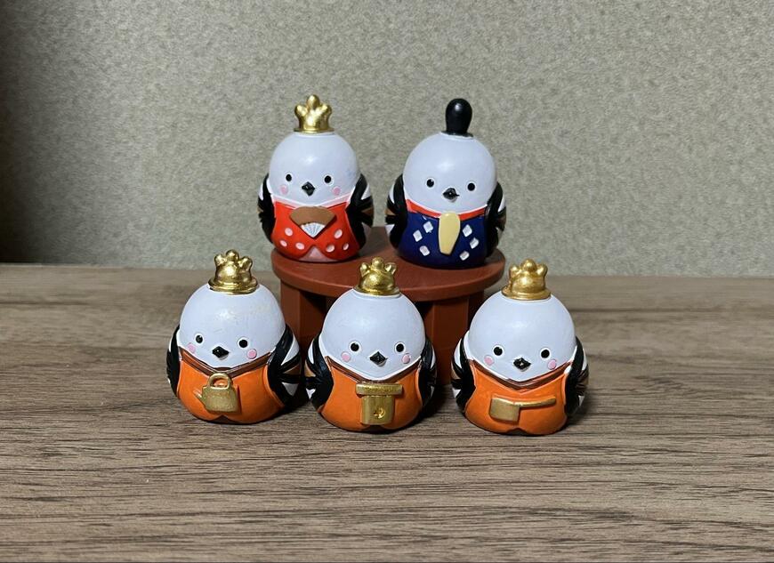 筆者撮影（キャンドゥ、リトルフレンド お雛様＆お内裏 シマエナガ・リトルフレンド 三人官女 シマエナガ）