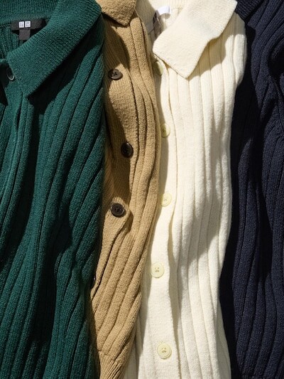 出所：ユニクロ公式オンラインストア リブポロカーディガン/半袖