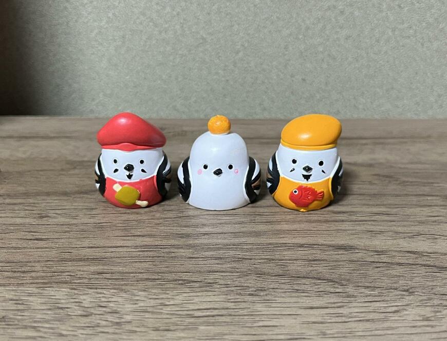 筆者撮影（セリア、リトルフレンド 鏡もち シマエナガ・リトルフレンド 七福神 シマエナガ1）