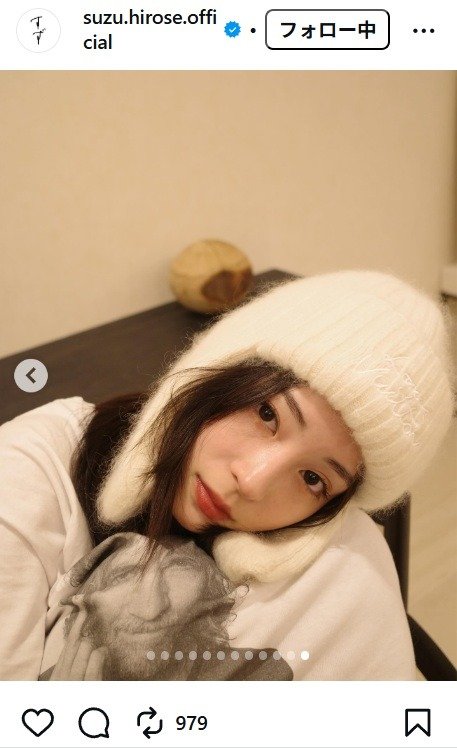 出所：広瀬すずのInstagram（@suzu.hirose.official） 参照日：2026年1月6日