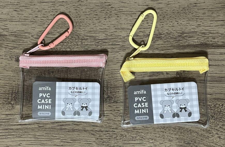 セリア、PVCケース ミニ カラビナ付商品画像