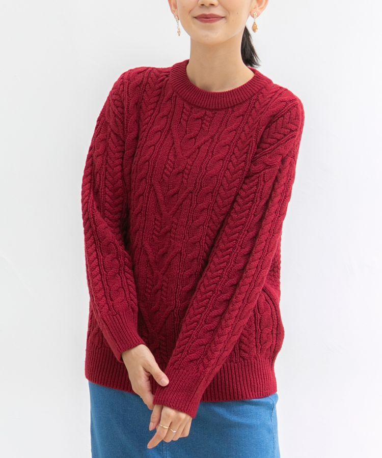 出所：ハニーズ公式通販 ケーブル編クルーニット