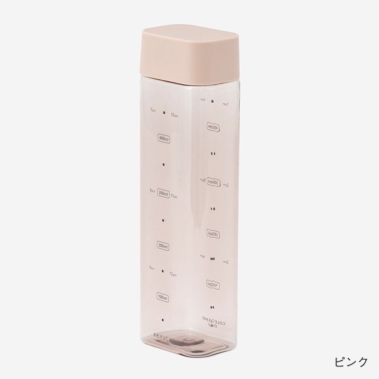 出所：ケユカ公式　タイムマーカー付き Luart四角いウォーターボトル 480ml