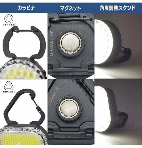 便利なカラビナやマグネット、角度調整スタンド付き