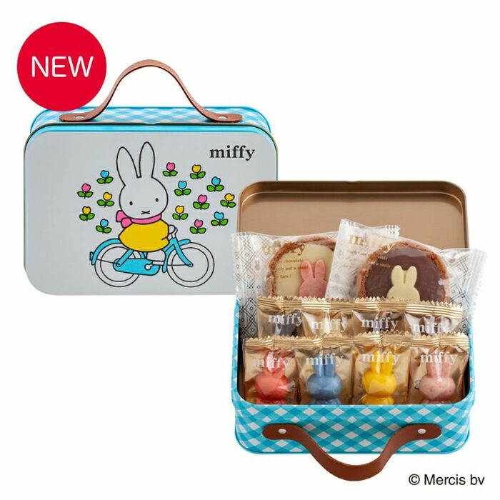 取っ手付きの缶にチョコレートが入ったセット商品