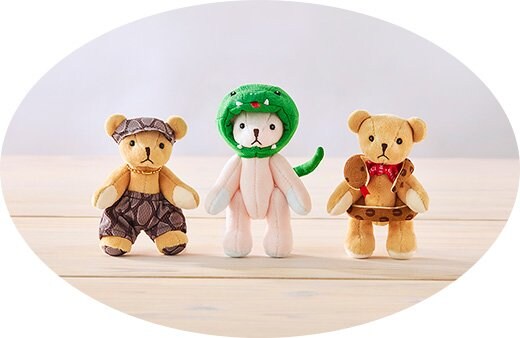 干支ミニテディは3種類。 どれが入っているかは開けてからのお楽しみ♪