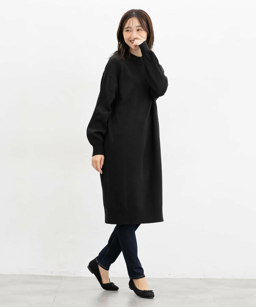 出所：ハニーズ公式通販　ハイネックワンピース