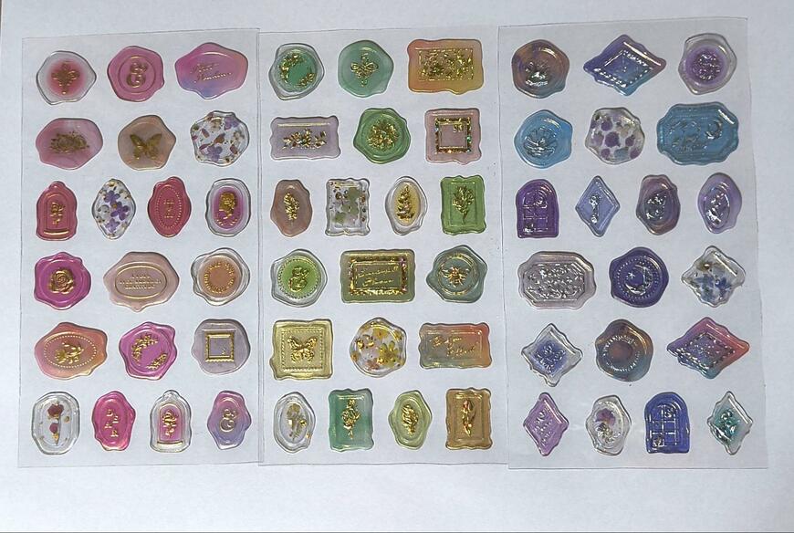 筆者撮影（キャンドゥ、ラッピングシール シーリング20片 クリア）