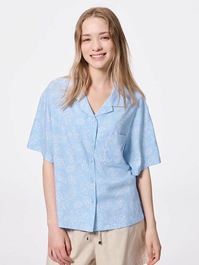 パターンシャツ(半袖) CHIIKAWA（ブルー）