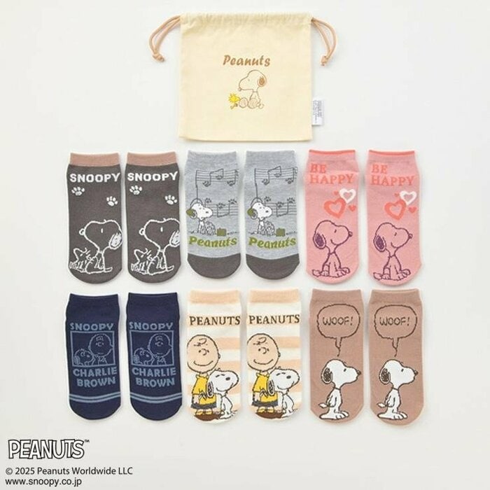 デイリーユースにぴったりの「レディース 福袋 靴下6点セット（PEANUTS）」