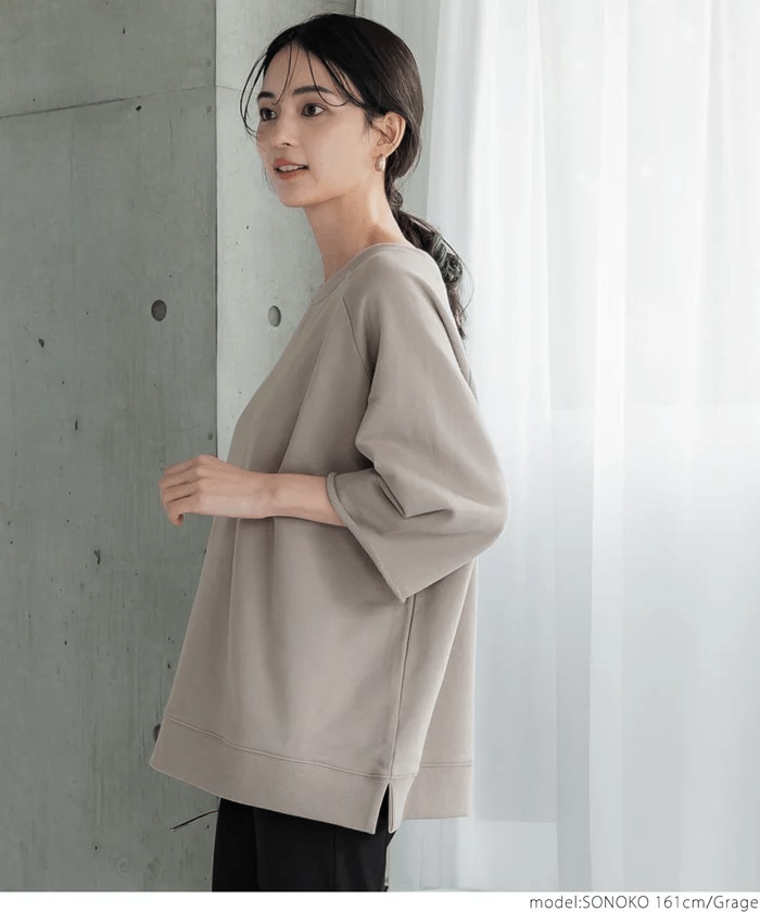 スウェット レディース ボートネック