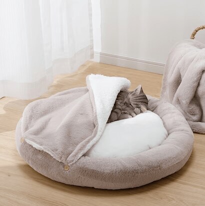 丸型の「ペットベッドです