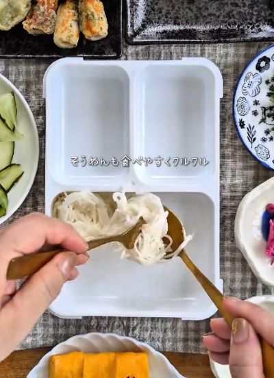 朝が早い夫に妻がつくる「そうめん弁当」が話題。華やかな盛り付けに見惚れてしまう！夏に食べたい！