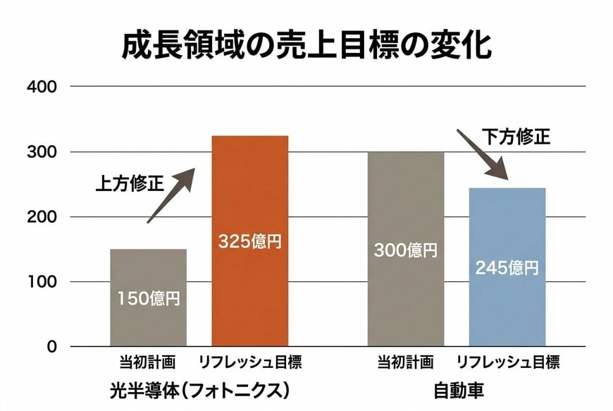 出所：デクセリアルズ「中期経営計画『進化の実現』リフレッシュ」を基にイズミダイズム作成
