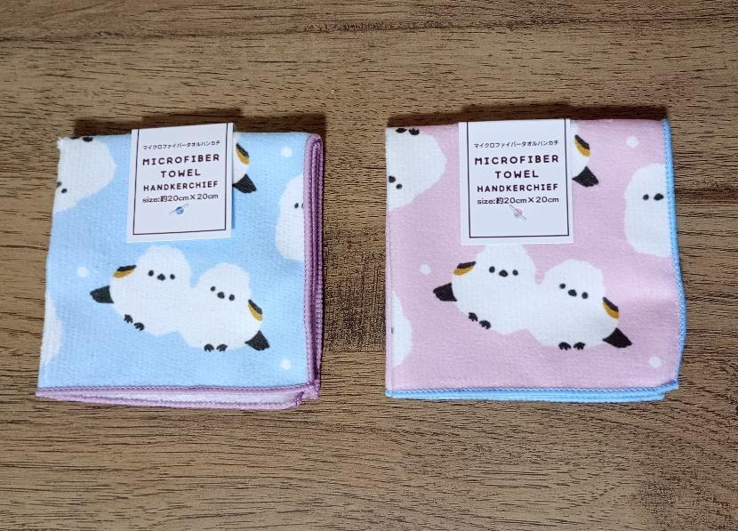 筆者撮影（セリア、マイクロファイバーミニタオル シマエナガ 20cm×20cm）