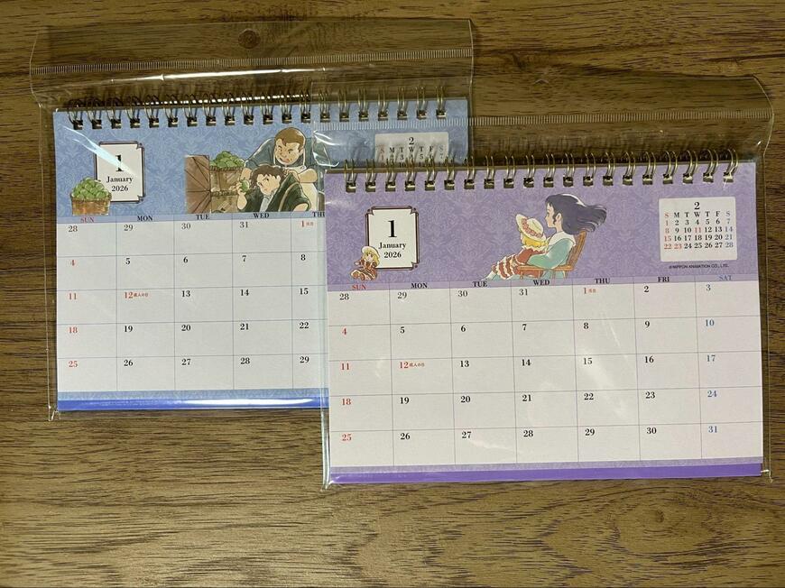 セリア、世界名作劇場 卓上カレンダー商品画像